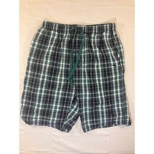 Tommy Bahama Men's Plaid Shorts Medium M Green White Cotton Drawstring Casual